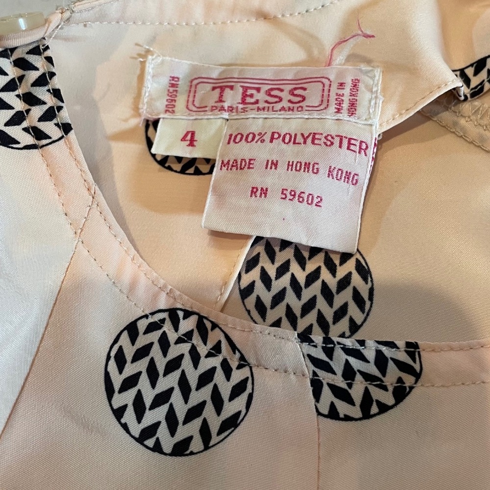 Tess Paris Milano Womens Polka Dot Blouse Size 4 Peach Short Sleeve Buttery Soft - Picture 3 of 5